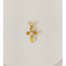 ΓΥΝΑΙΚΕΙΟΣ ΣΤΑΥΡΟΣ ΧΡΥΣΟ 14K με μαργαριτάρι στο κέντρο CRG121